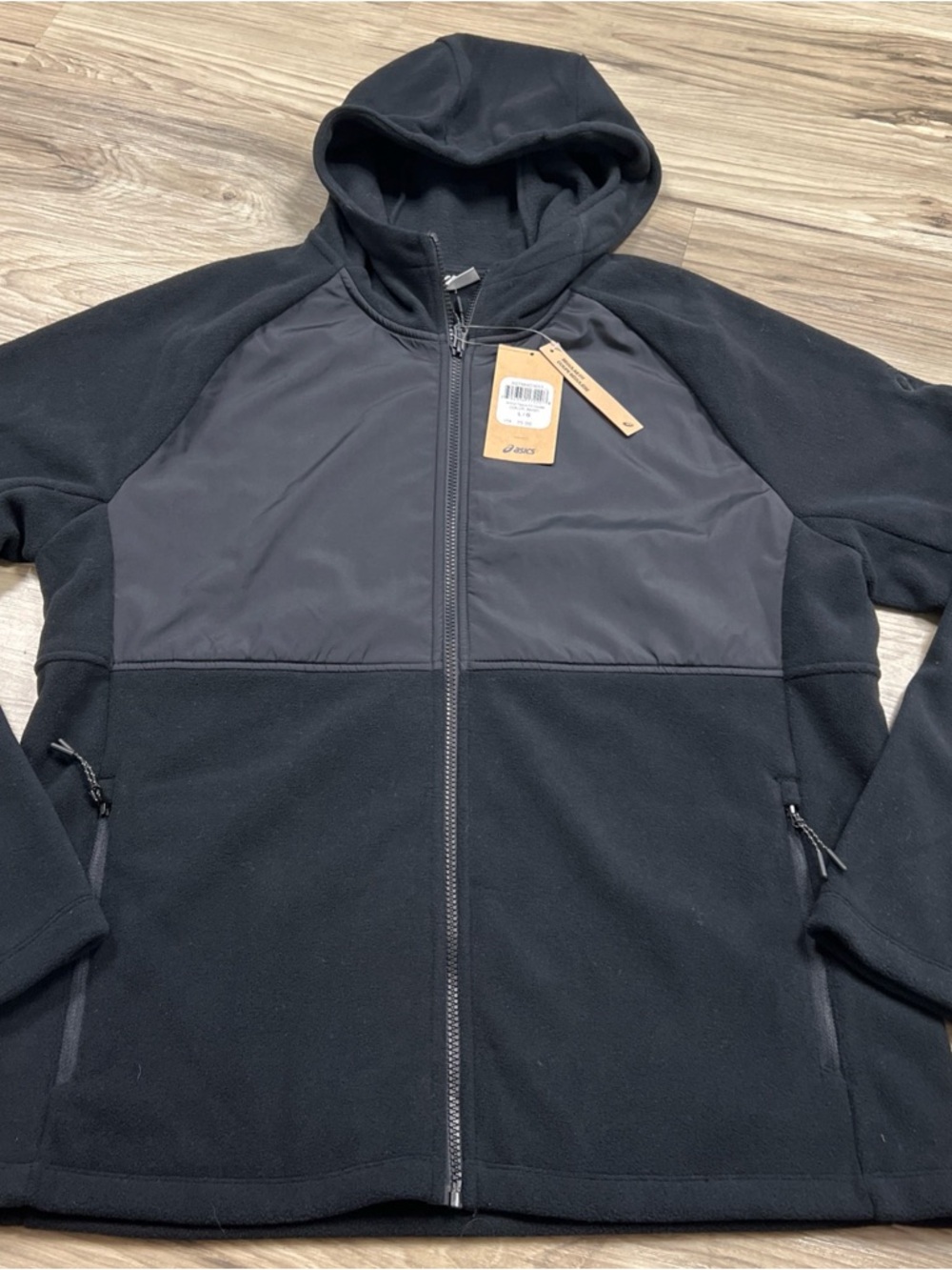 Asics Knit Hoodie Fleece Full Zip Sweatshirt Black Men's Size Large $75 NWT